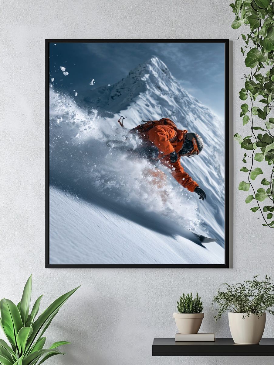Powder Snowboarder Action Poster. — room view 4
