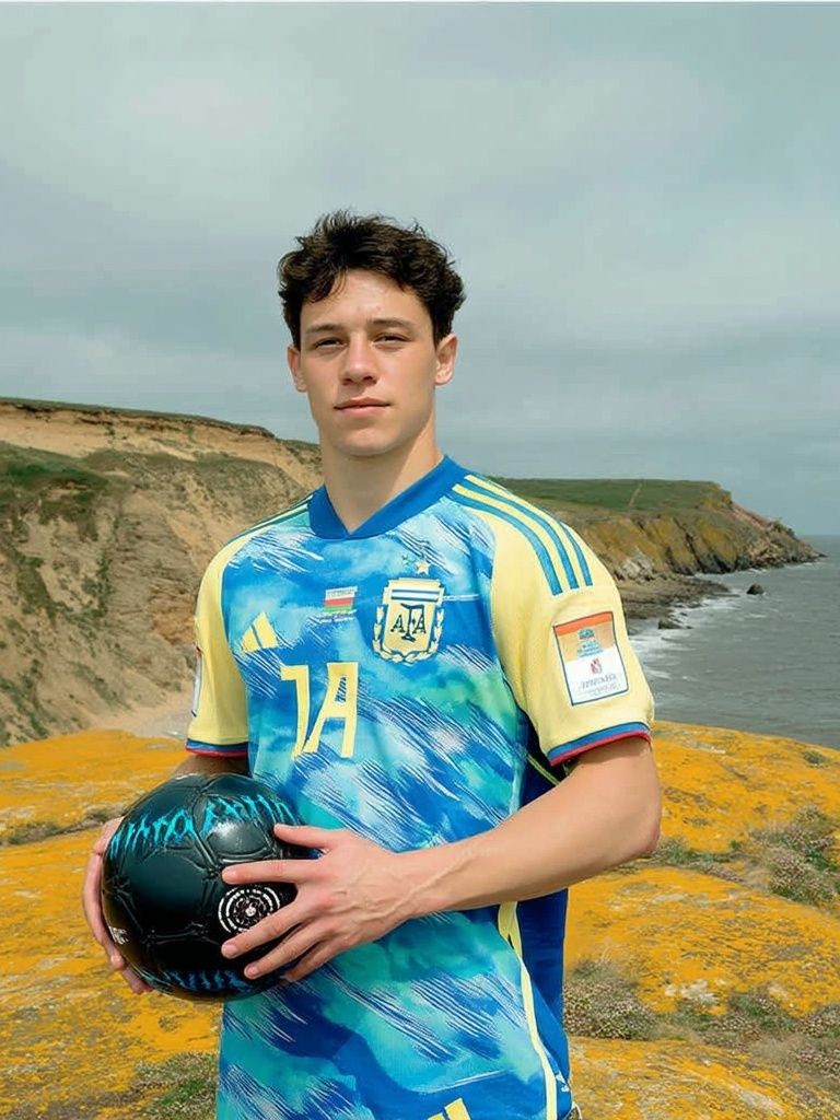 Soccer Player by the Cliffs Photography Poster. poster — photography art