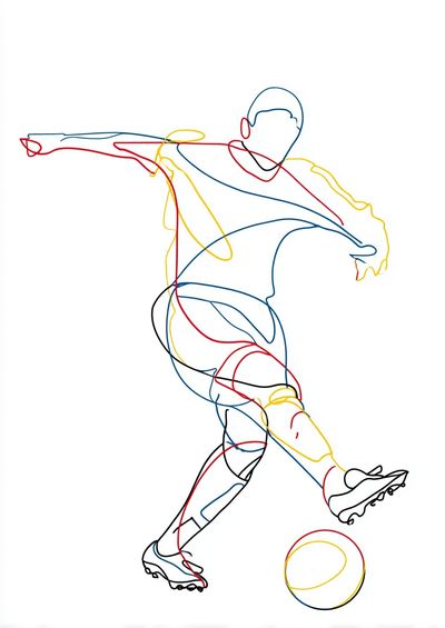 Football Player Line Art Poster.