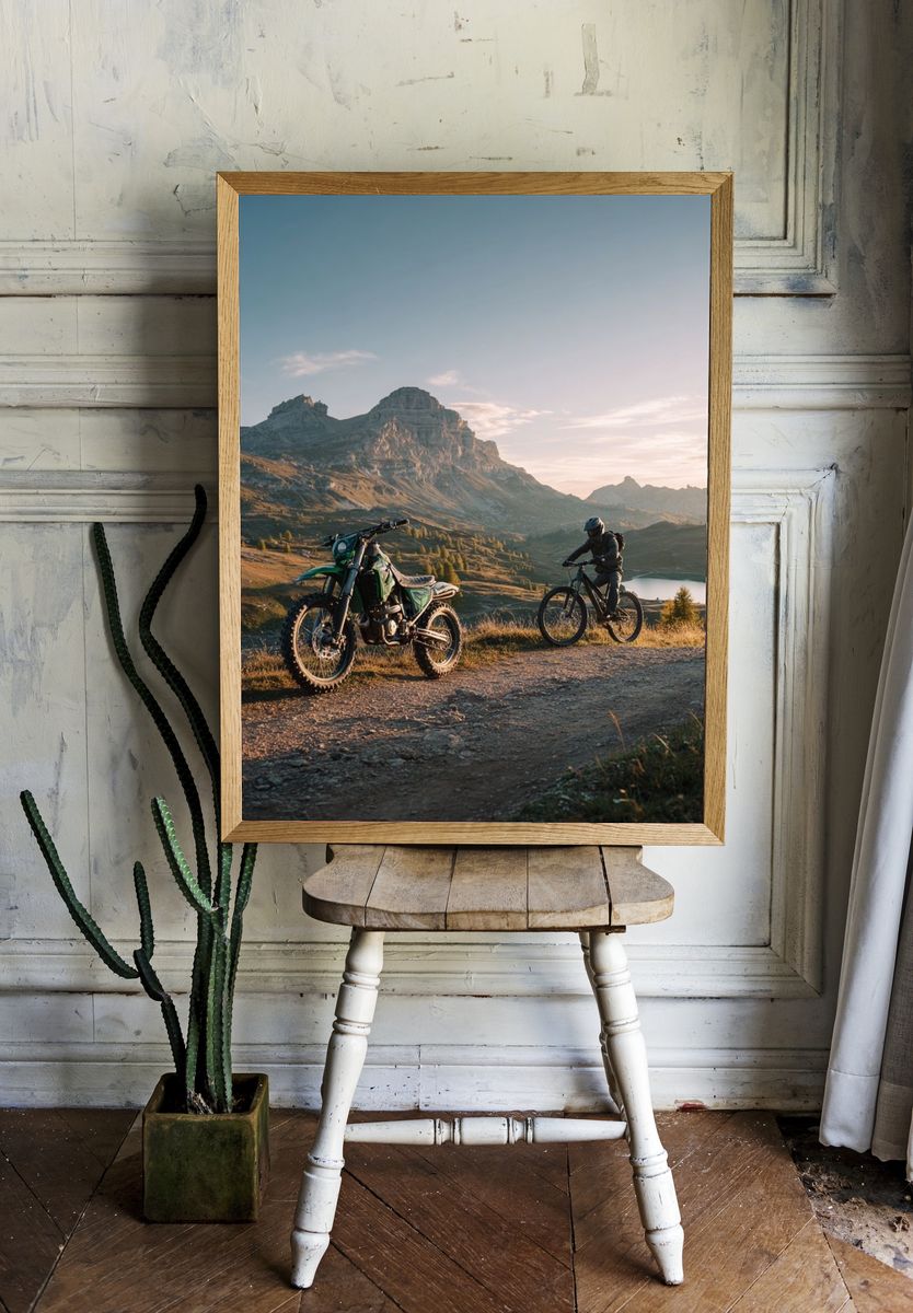 Mountain Biking at Sunrise Poster. — room view 1