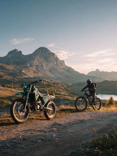 Mountain Biking at Sunrise Poster. poster