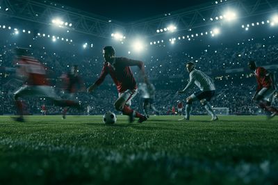 Stadium Soccer Match Photography Poster. poster