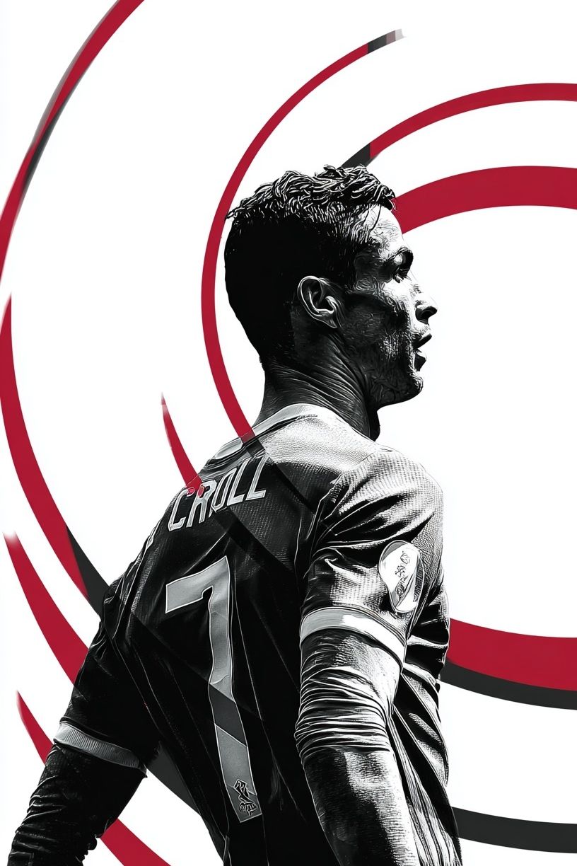 Soccer Player Portrait Illustration Print. poster — sport art