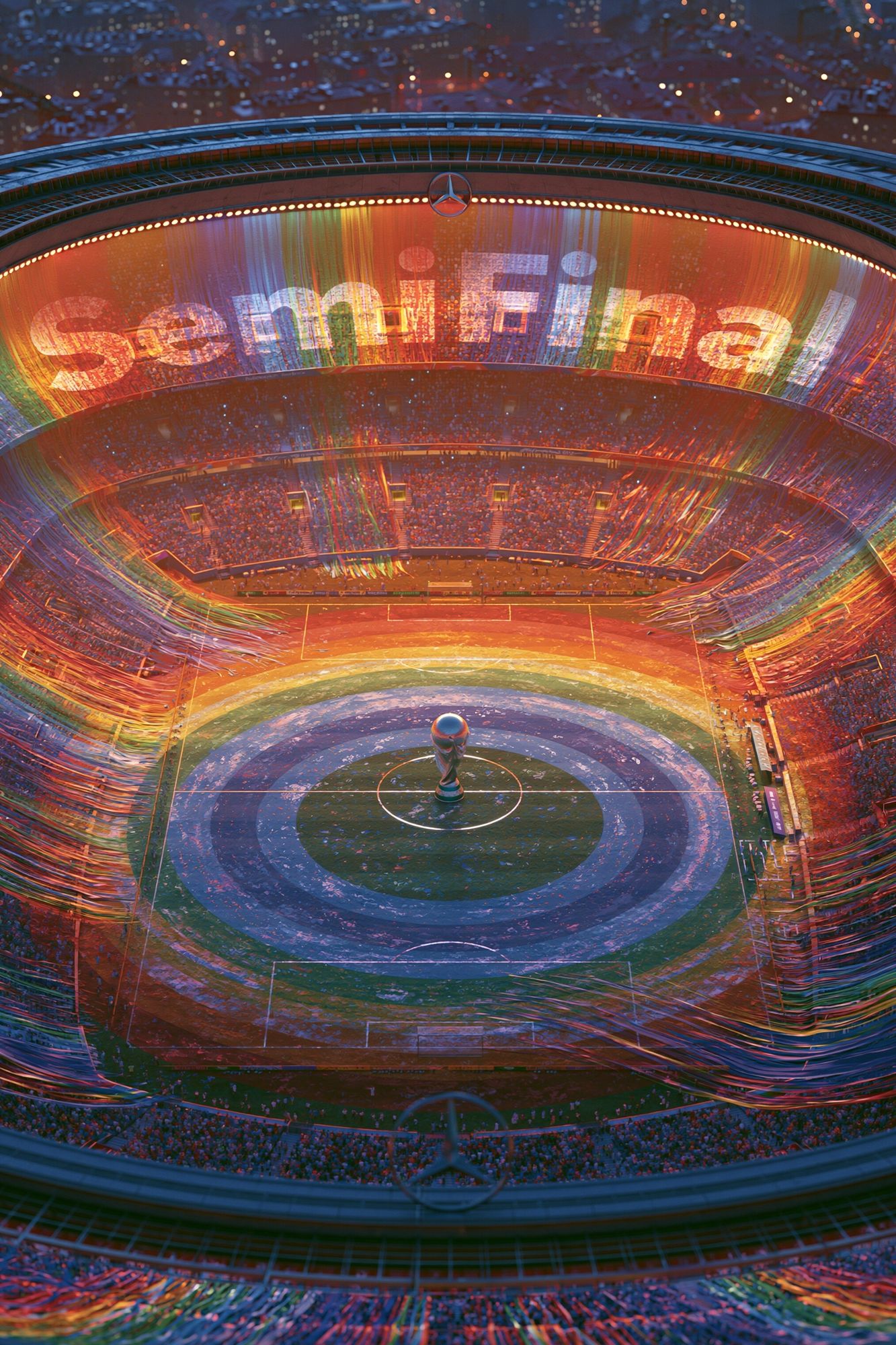 Rainbow Stadium Celebration Poster. poster — sport art