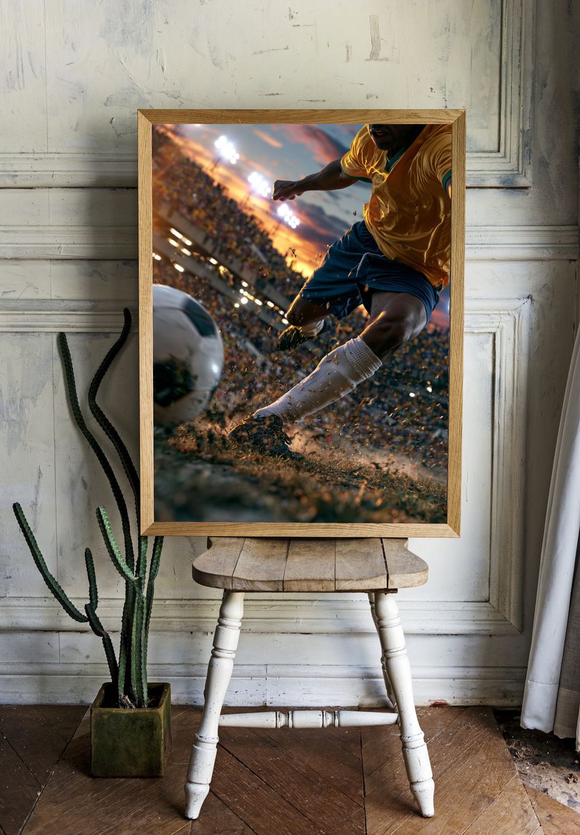 Soccer Kickoff Stadium Photography Poster. — room view 1