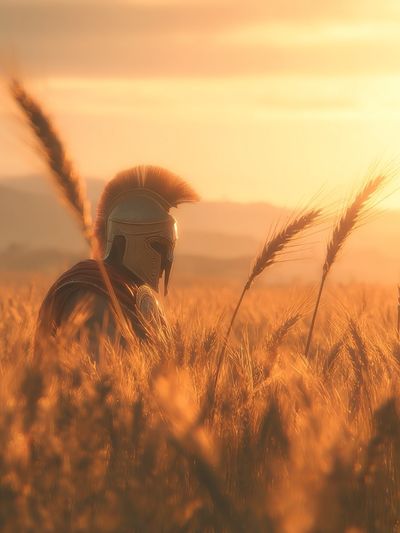 Spartan Warrior Sunset Poster. poster print