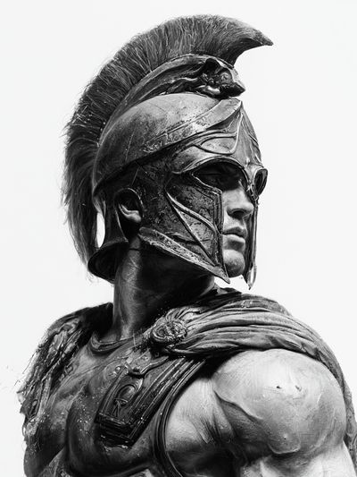 Spartan Warrior Black-White Poster. poster