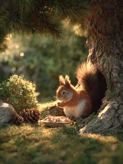 Squirrel in Forest — Nature Print. poster