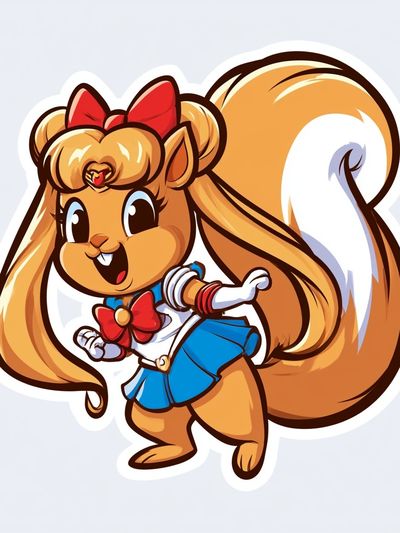 Cute Squirrel Cartoon Poster. poster