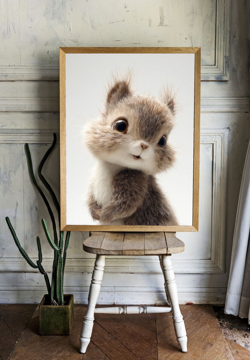 Cute Squirrel Illustration Poster room preview
