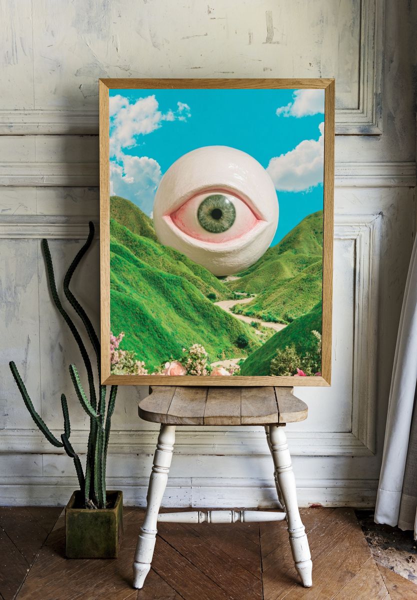 Surreal Eye Landscape Print room preview