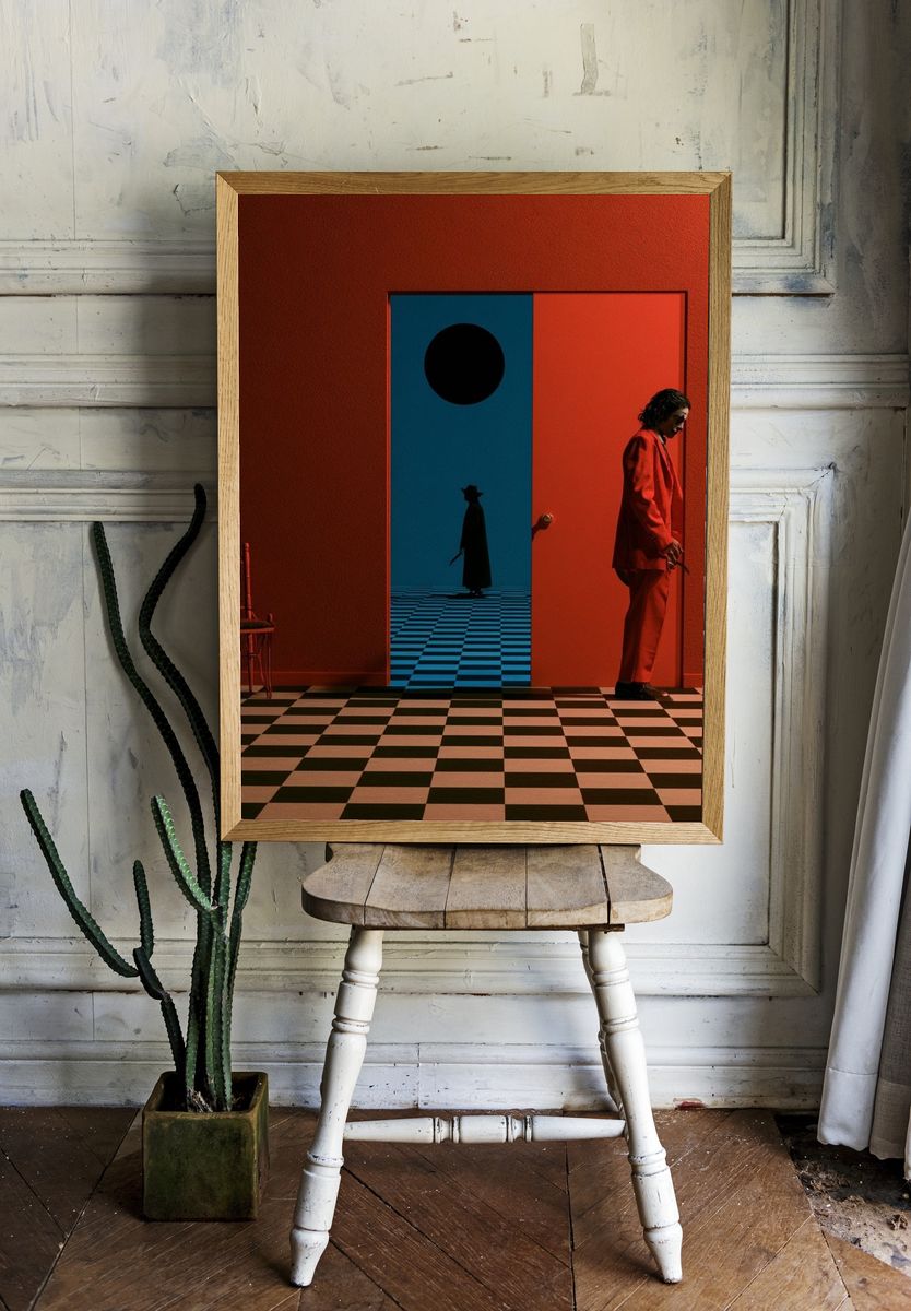 Surreal Red Room — Fine-Art Print. room preview