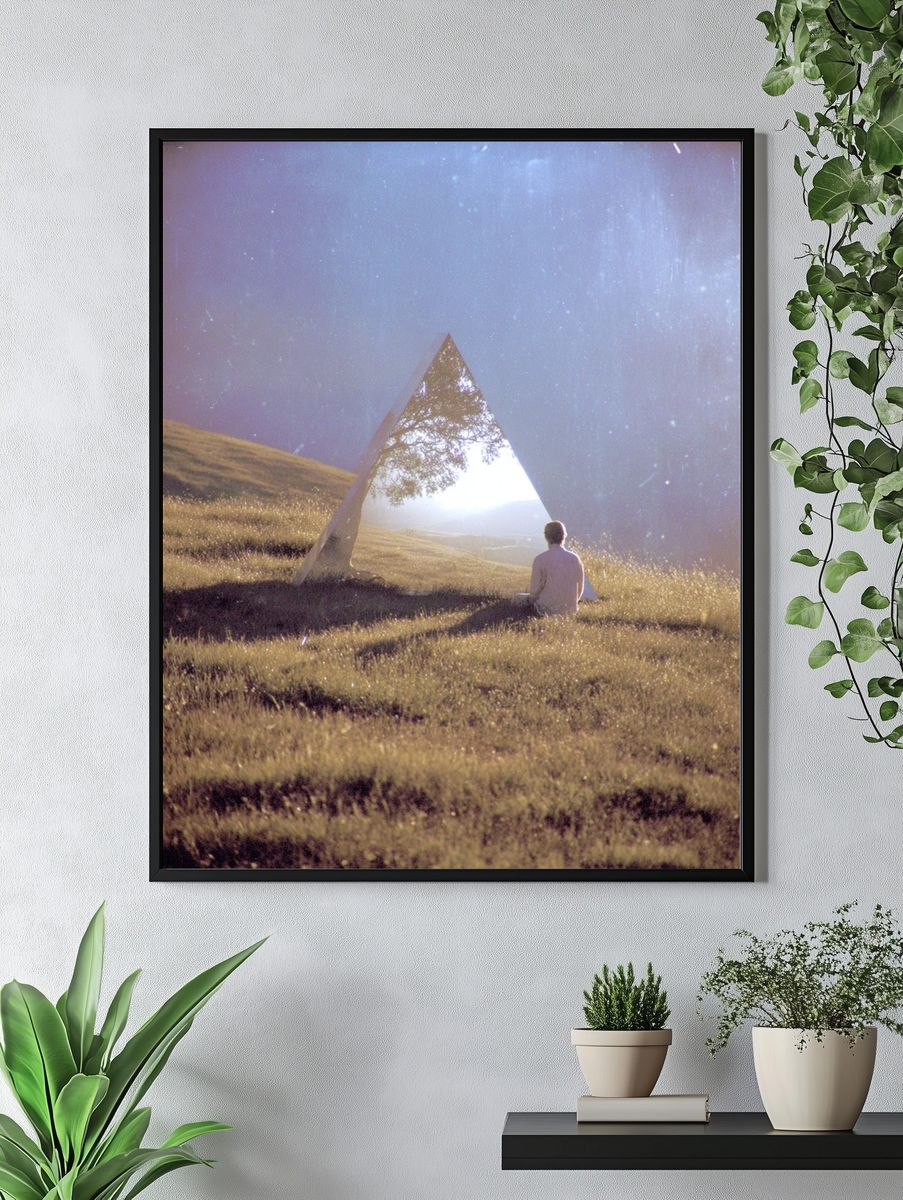 Reflective Pyramid — Surrealism Print. — room view 4