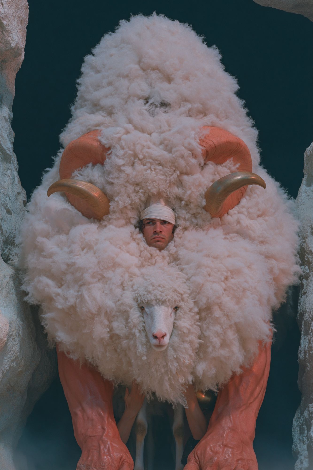 Surreal Ram Hybrid Illustration Poster. poster — illustration art