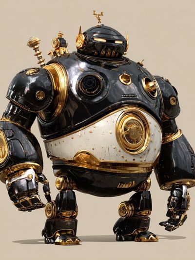 Steampunk Robot — Digital Art Print. poster