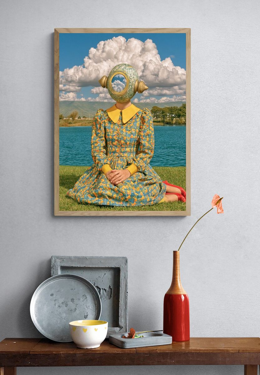 Surreal Lakeside Portrait Print. — room view 3