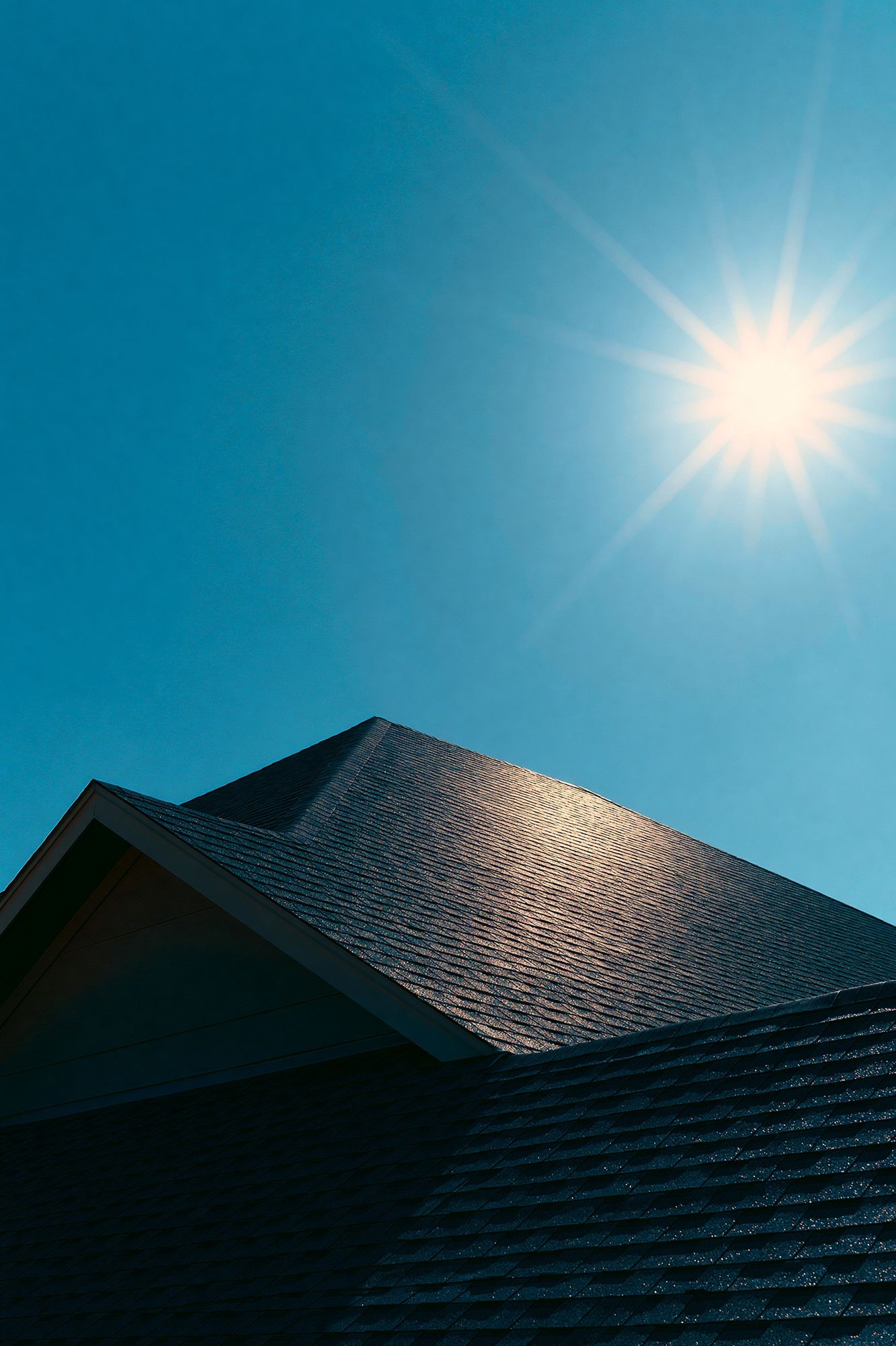 Sunlit Roofline Photography Poster. poster — photography art