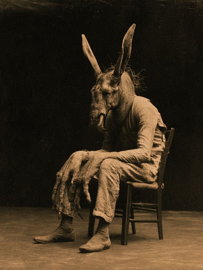 Surreal Rabbit Figure Photography Poster. poster — photography art