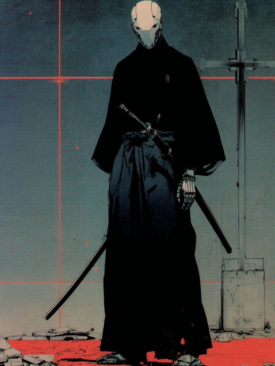 Samurai Robot — Anime Print.
