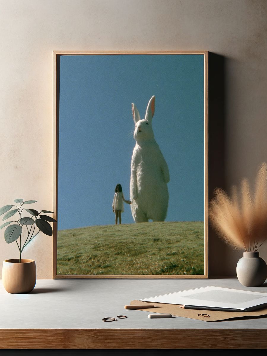 Surreal Giant Rabbit Landscape Print. — room view 2