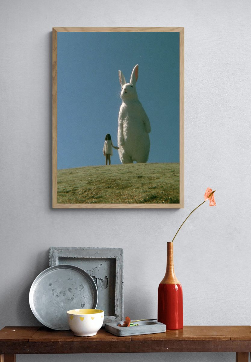 Surreal Giant Rabbit Landscape Print. — room view 3