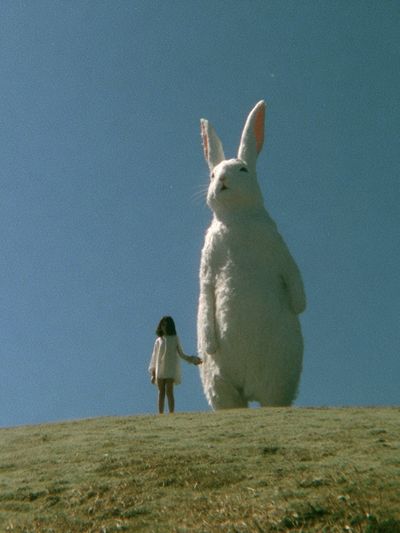 Surreal Giant Rabbit Landscape Print.