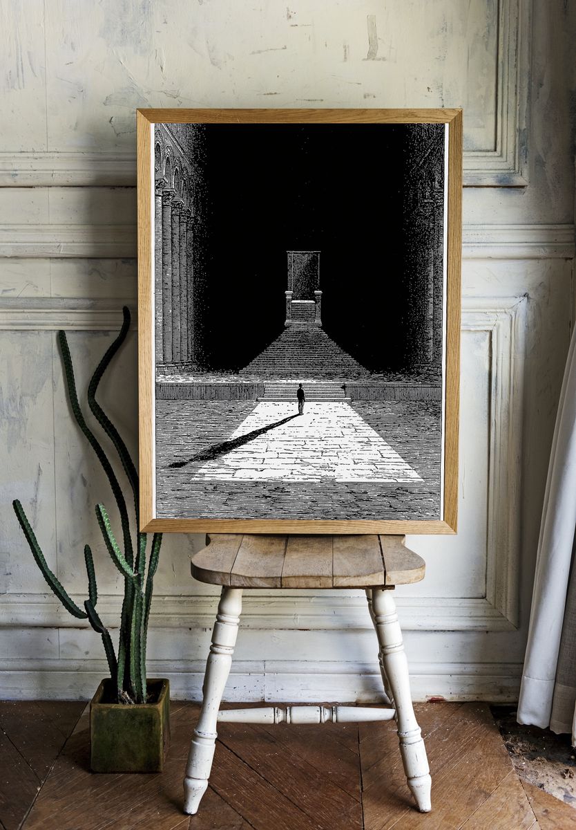 Surreal Throne Hall Print. — room view 1