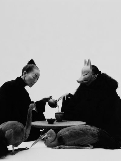 Surreal Tea Ceremony Print. poster