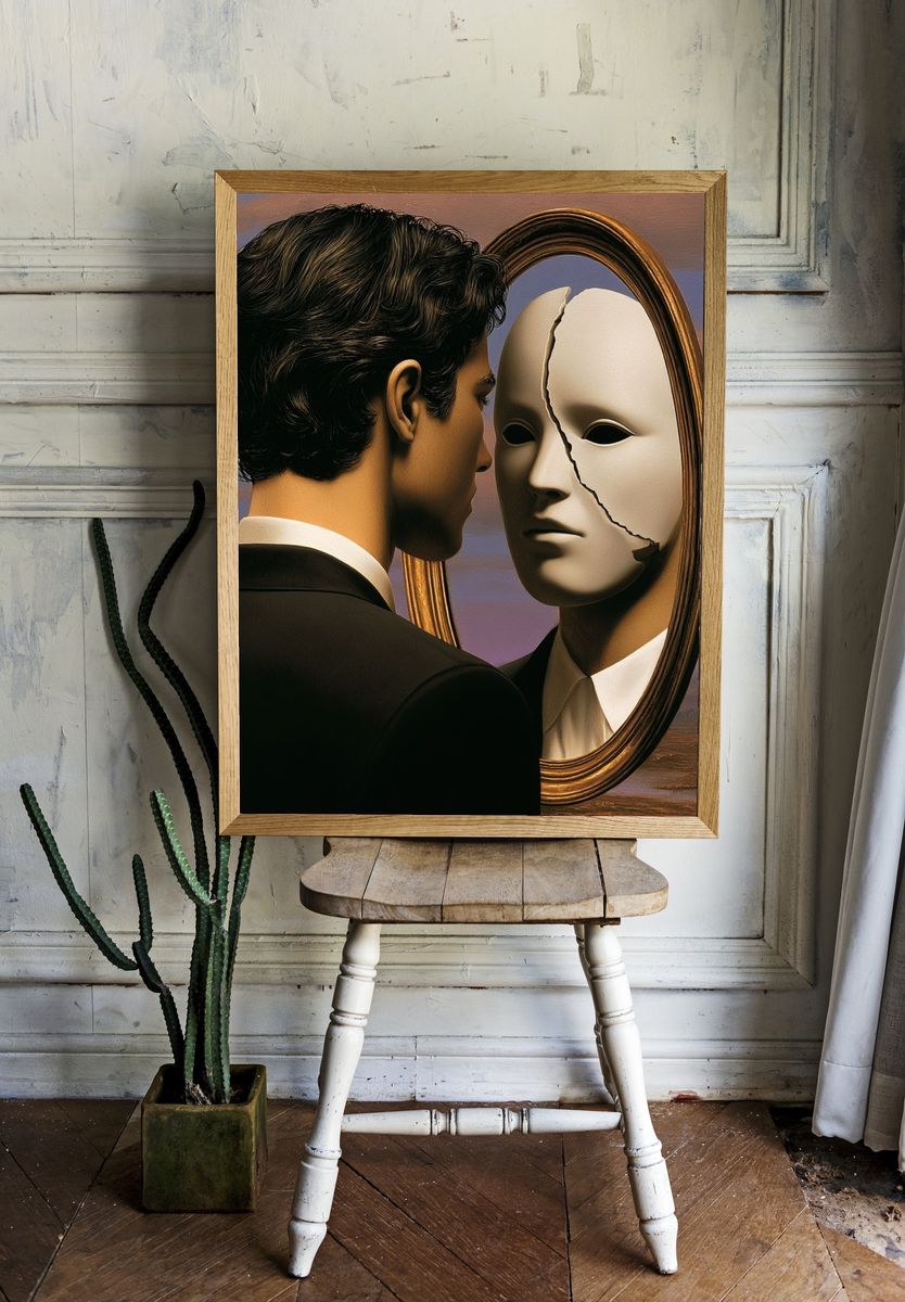 Surreal Mask Reflection Print. — room view 1