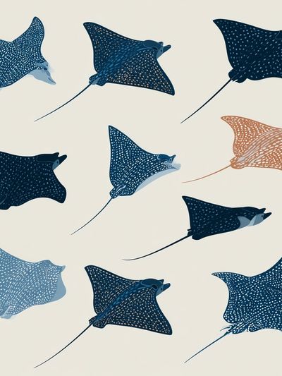 Spotted Rays Illustration Poster. poster print