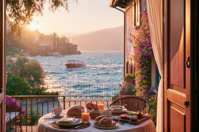 Sunset Seaside Breakfast Print.
