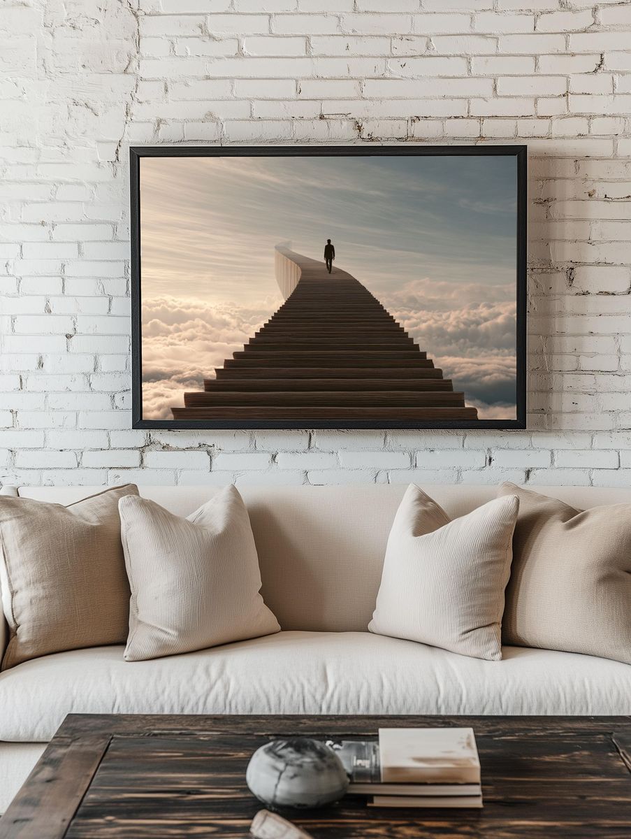 Stairway to the Clouds Print. — room view 1