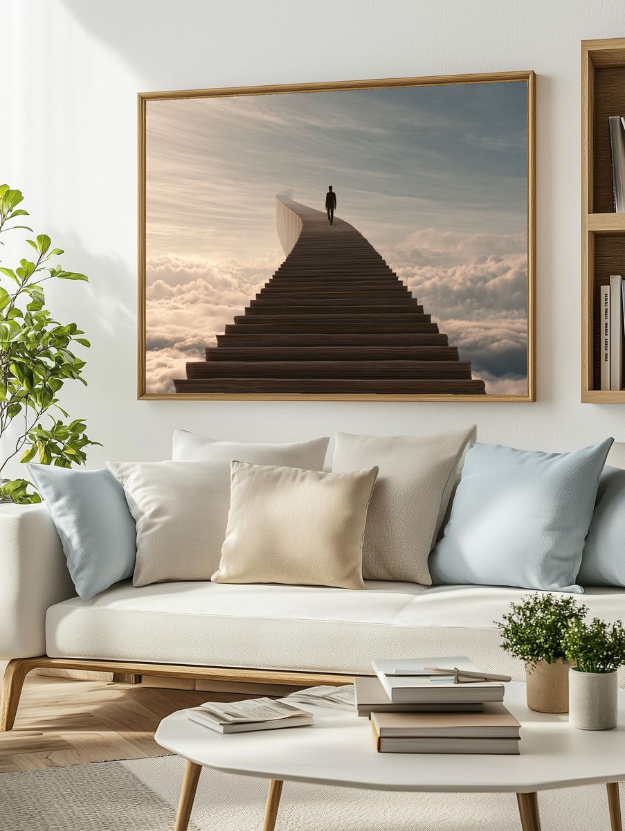 Stairway to the Clouds Print. — room view 2