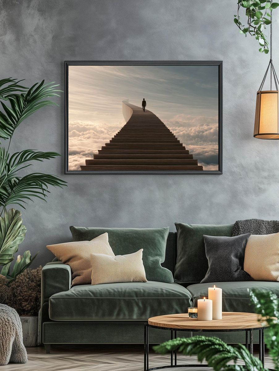 Stairway to the Clouds Print. — room view 4