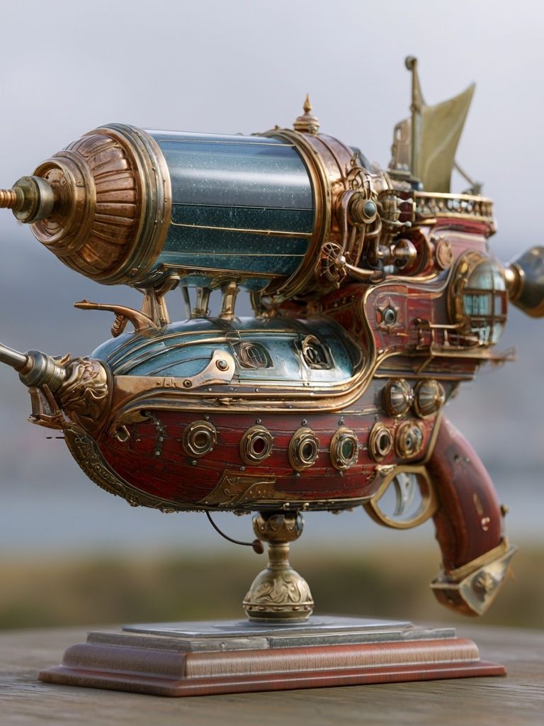 Steampunk Airship Sculpture Print. poster detail