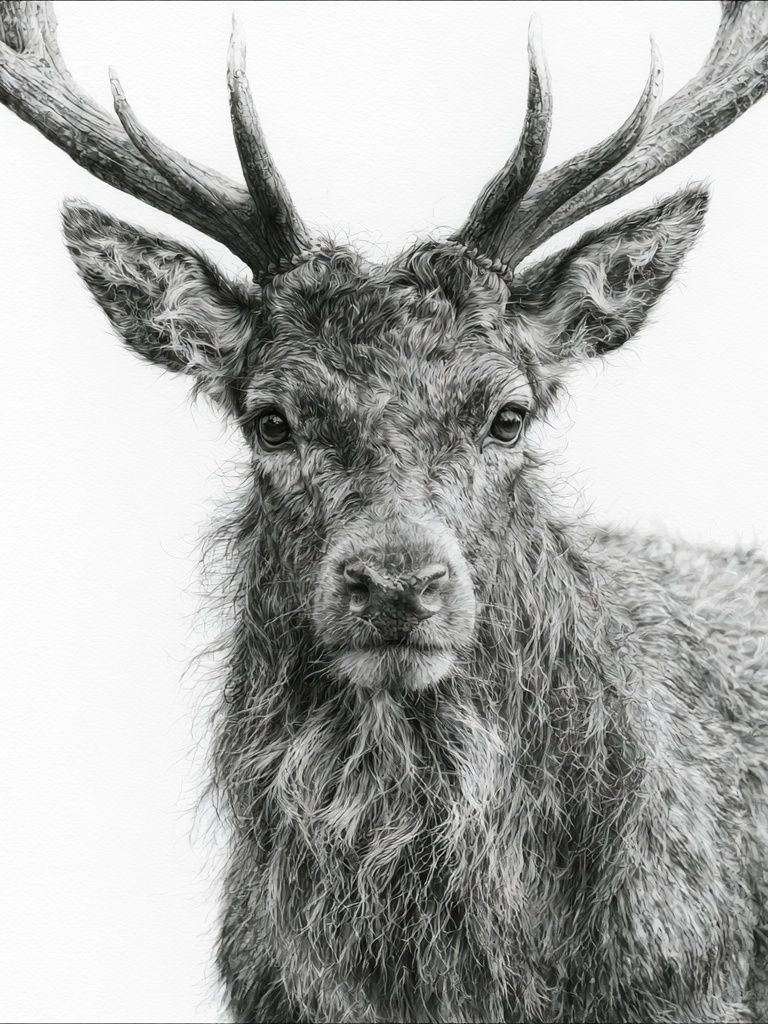 Majestic Stag Portrait Print. poster detail