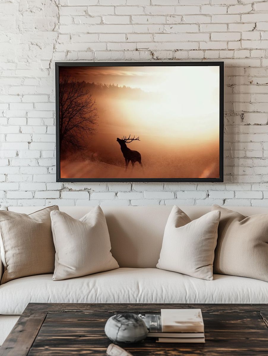 Majestic Stag at Sunrise Poster room preview