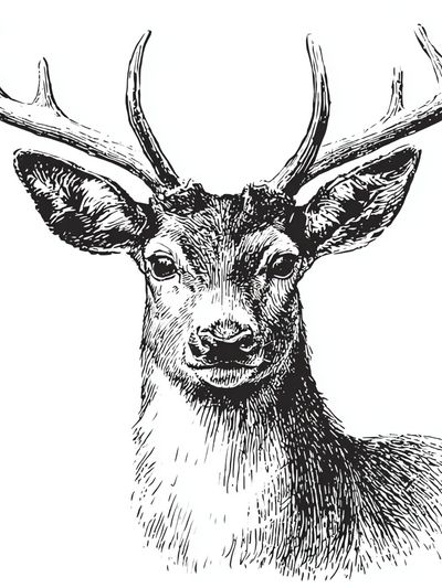 Stag Illustration Poster. poster print