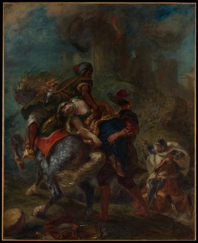 The Abduction of Rebecca by Eugène Delacroix — Art Print.