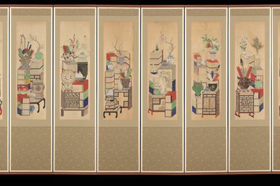 Books and Scholars' Possessions by Unidentified artist — Art Print. poster