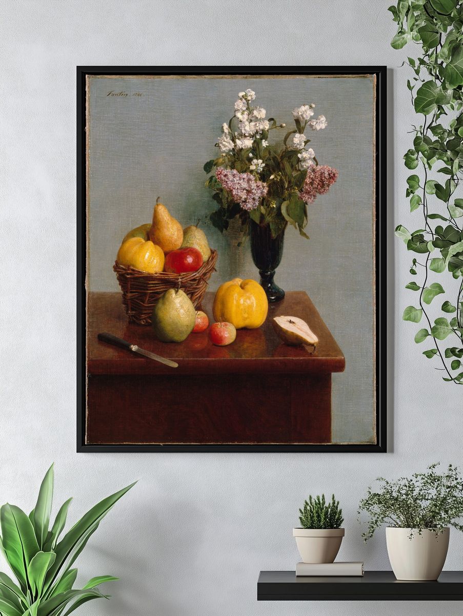 Still Life with Flowers and Fruit by Henri Fantin-Latour — Art Print. — room view 4