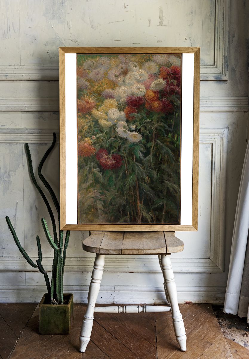 Chrysanthemums in the Garden at Petit-Gennevilliers by Gustave Caillebotte — Art Print. — room view 1
