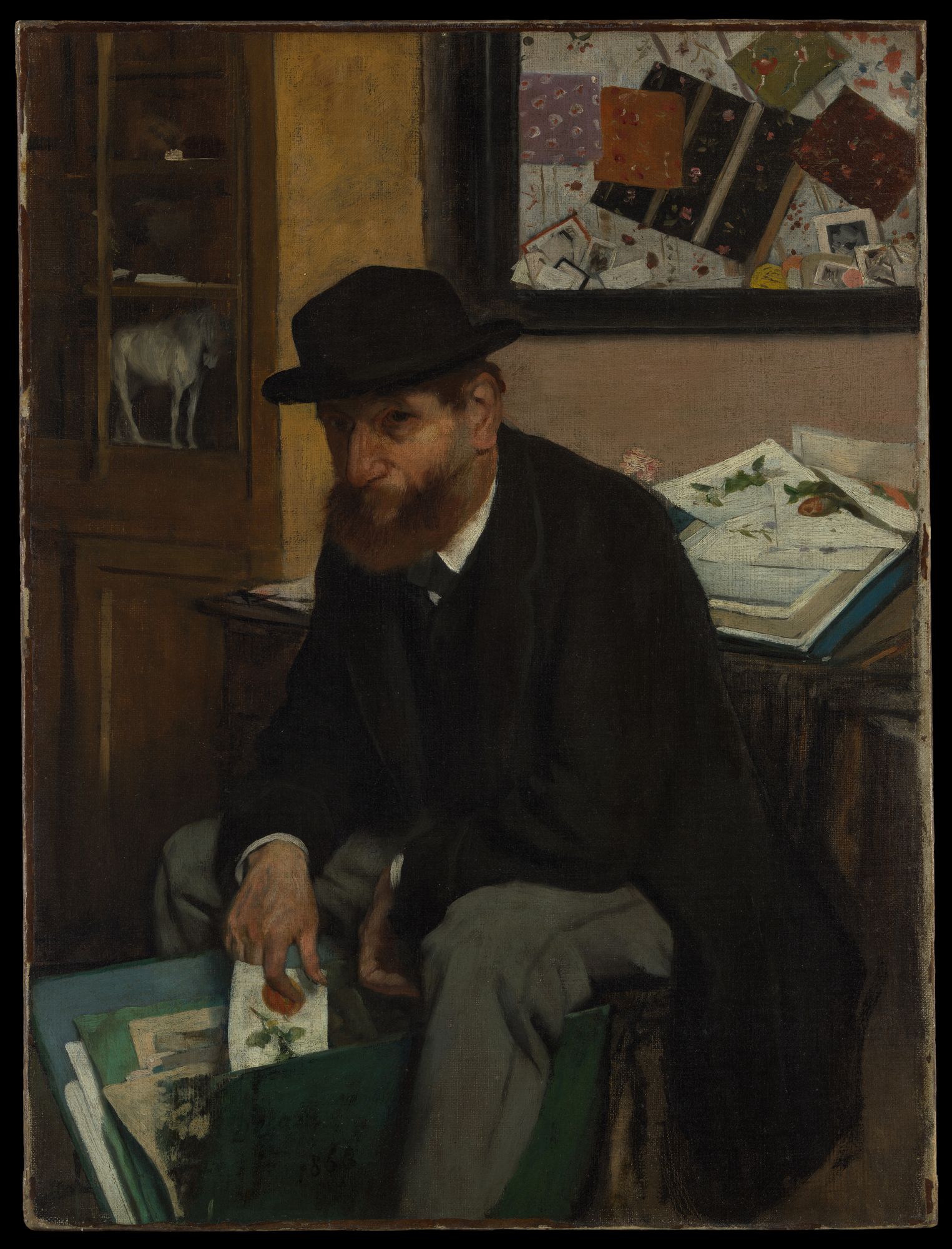 The Collector of Prints by Edgar Degas. poster detail