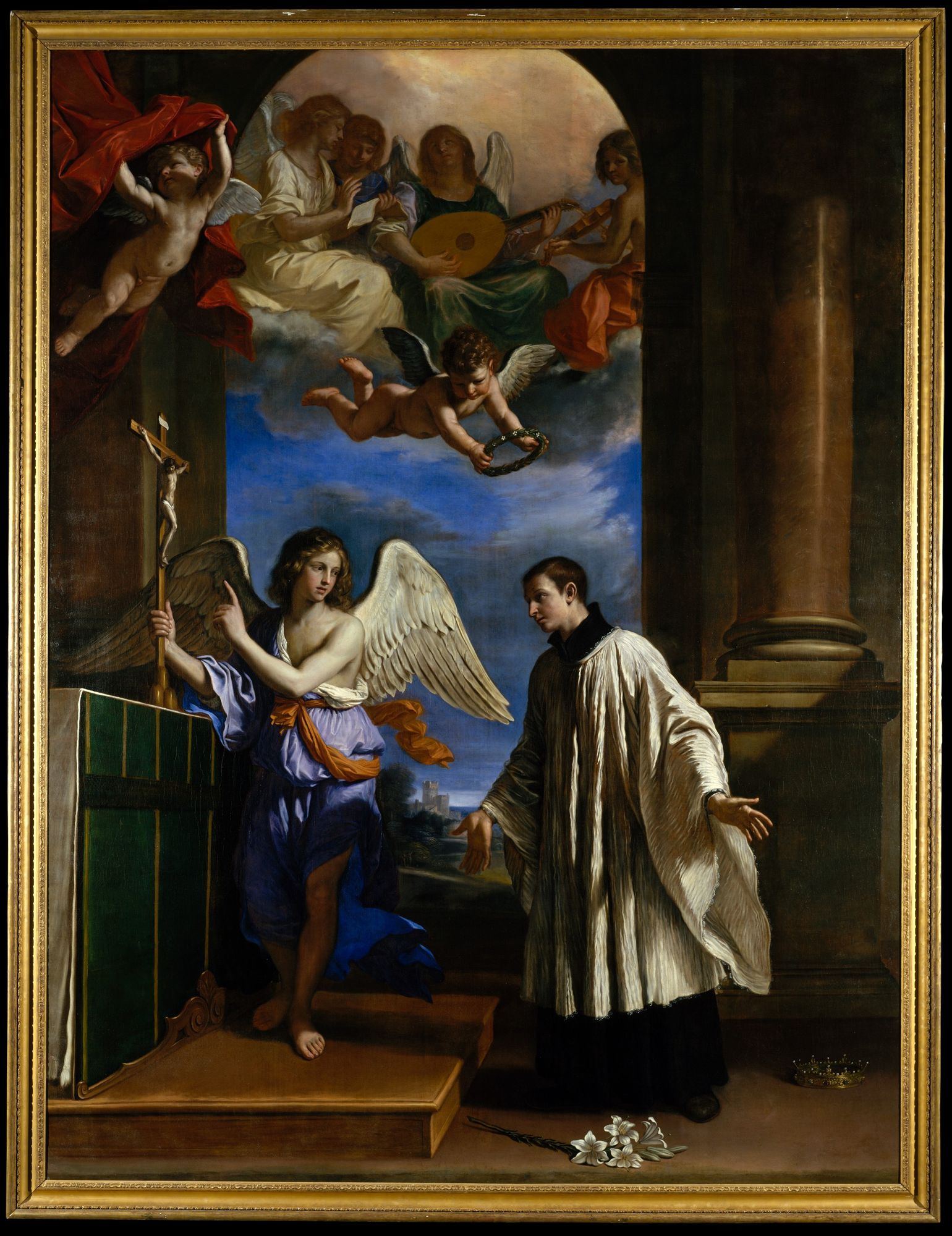 The Vocation of Saint Aloysius (Luigi) Gonzaga by Guercino (Giovanni Francesco Barbieri) — Art Print. poster — fine-art art