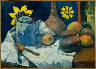 Still Life with Teapot and Fruit by Paul Gauguin — Art Print. poster print