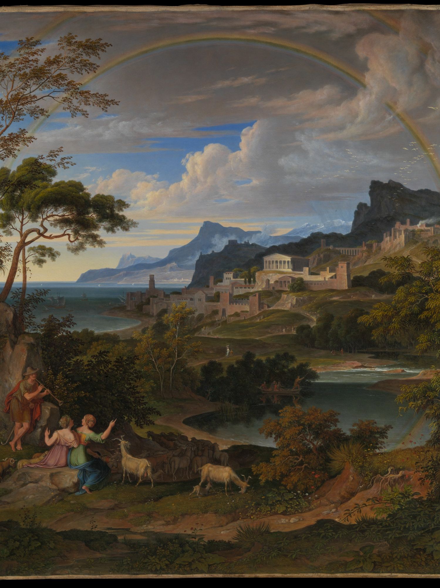 Heroic Landscape with Rainbow by Joseph Anton Koch — Art Print. poster — fine-art art