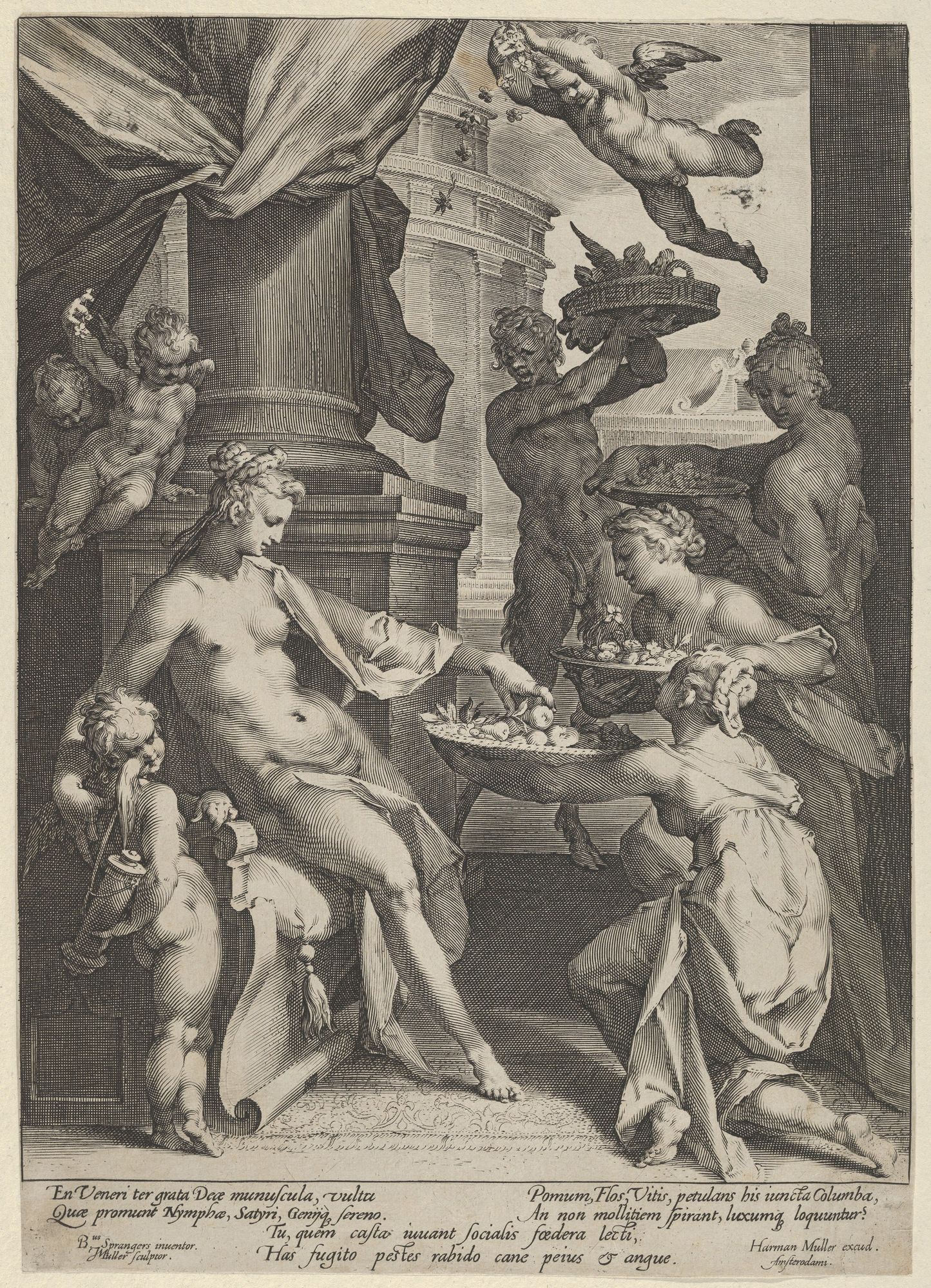 Venus Honored by the Nymphs by Jan Muller — Art Print. poster — fine-art art