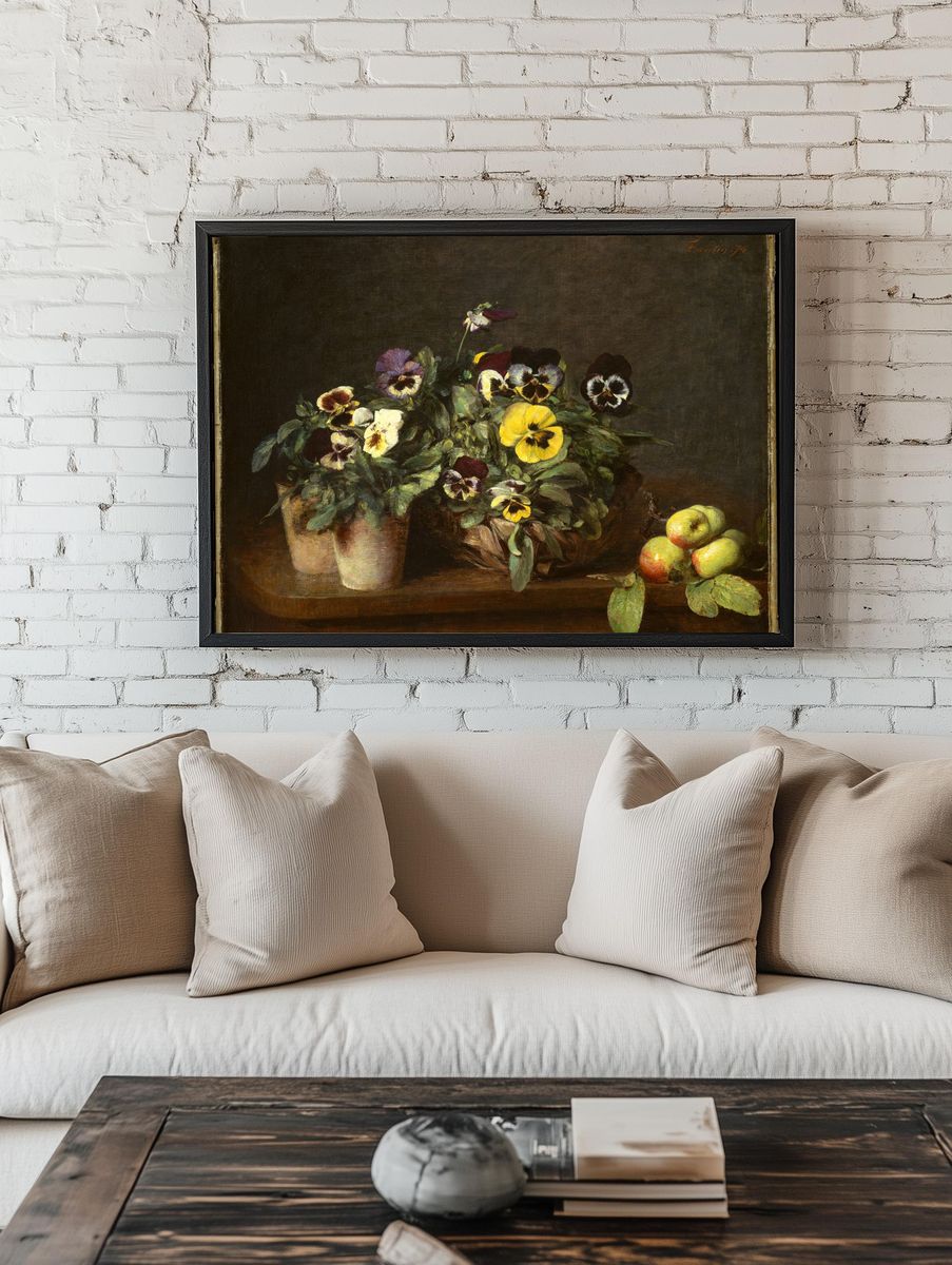 Still Life with Pansies by Henri Fantin-Latour — Art Print. room preview