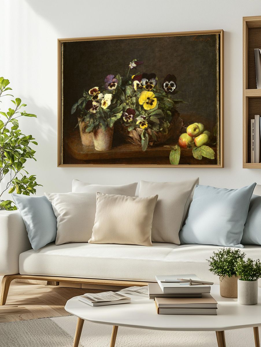 Still Life with Pansies by Henri Fantin-Latour — Art Print. — room view 2