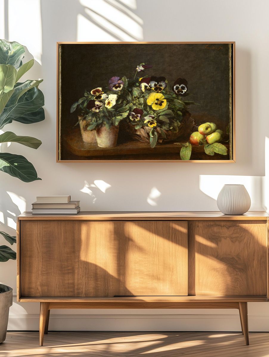 Still Life with Pansies by Henri Fantin-Latour — Art Print. — room view 3